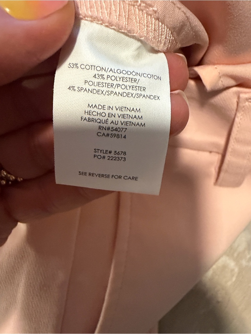 CAbi Grace Pant, Blush Pink, Size 8 - Picture 13 of 14